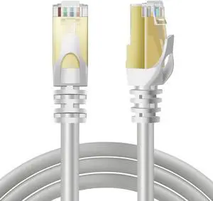 TNP CAT 6 Ethernet Cable - High Speed 10Gbps Gaming Internet Network Cord 250MHz - Indoor & Outdoor Long Ethernet Cable Cat 6 with RJ45 LAN Connector for Router, Modem, Pc, PS4/5, Xbox, White, 100 ft
