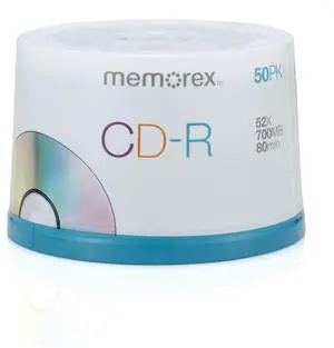 Memorex 700MB/80-Minute 52x Data CD-R Media 50-Pack Spindle