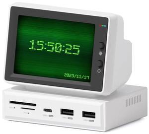 Hagibis 3.5inch IPS USB Mini Screen with USB C Hub, USB-C&HDMI Monitor AIDA64 Mini PC CPU RAM HDD Data Monitor Temperature Electronic Album Floating Lyrics Display Sub Screen for Laptop PC (960x640)