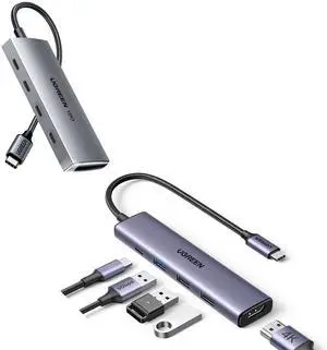 UGREEN USB C Hub 10Gbps 4 Ports USB 3.2 Adapter Bundle with Revodok 105 USB C Hub