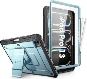 SUPCASE for iPad Pro 13 Inch Case M4 2024 7th Generation with Pencil Holder (Unicorn Beetle Pro), [Built-in Screen Protector & Stand] Full-Body Rugged Cover for iPad Pro 13 Inch M4 2024 7th Gen,Arctic