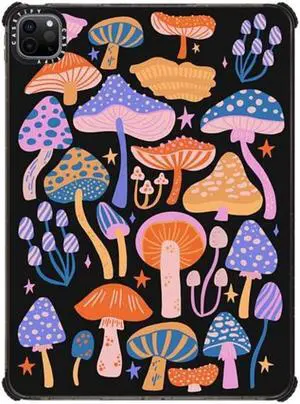 CASETiFY Impact Case for iPad Pro 11" (3rd/4th Gen) - Magic Mushrooms - Clear Black