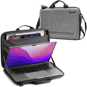 tomtoc Slim Hard Case for 13-inch MacBook Air M3 2024 M2/A2681 M1/A2337, MacBook Pro 2022-2016 M2/A2686 M1/A2338, Organized Protective Shoulder Bag with Tablet Pocket for Up to 11 iPad Air/Pro