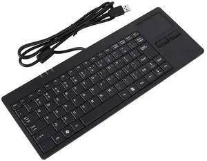 MC-818 82 Keys USB Wired Keyboard With Built-in Touchpad, USB HUB Port, Mechanical Structure, Ergonomic Design, Mute Ultra-Thin for Notebook/Desk, Black