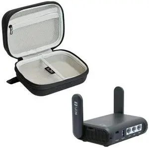 GL.iNet GL-AXT1800 (Slate AX) Pocket-Sized Wi-Fi 6 Gigabit Travel Router & Gadget Organizer Case (Black)