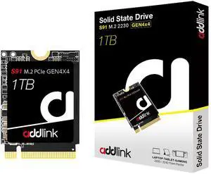 Addlink S91 1TB 2230 NVMe High Performance PCIe Gen4x4 2230 3D NAND SSD - Read Speed up to 4900 MB/s Compatible with Steam Deck, ROG Ally, Laptop, Internal Solid State Drive - (ad1TBS91M2P)