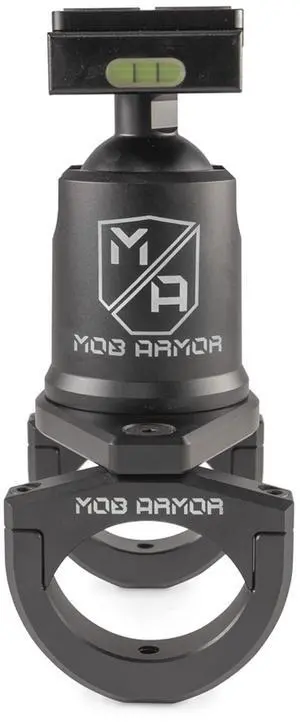 Mob Armor Quick Release Maxx Tube Mount - Adjustable Tablet Holder with Rotating and Tilting Housing, Quick-Detach Mechanism, and Secure Clamp for Mounting on Tubes in Vehicles, Worksites, and Gyms