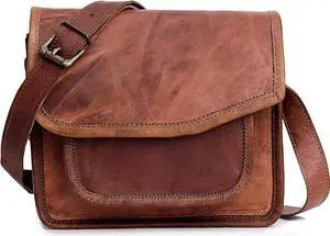 cuero 11 inch Small Handmade Crossbody Shoulder Genuine Leather iPad/Tablet Travel Work Vintage Messenger Bag For 10.5 inch iPad Pro for Women & Men - Gift for Him Her