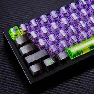 JOMKIZ 173 Keys Crystal Transparent Keycap Set,Custom Cherry Profile Backlit Keycap,for Cherry Gateron MX Switches Mechanical Keyboards(Transparent)