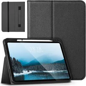 DTTO for iPad 10th Generation Case 10.9 Inch 2022, Premium Classic Leather Folio Standing Cover for 10th Gen iPad 2022, iPad Case 10th Generation with Pencil Holder, Auto Wake/Sleep, Black