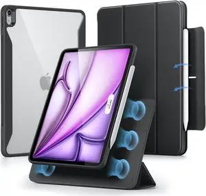 ESR for iPad Air 13 Inch Case (2025/2024) M3/M2 with Pencil Holder, Removable Magnetic Cover, Vertical Stand, Fully Supports Pencil Pro and Pencil(USB-C), Rebound 360 Series, Black