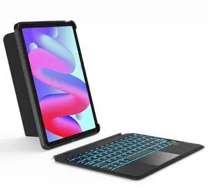Inateck for iPad Pro 11 inch Case with Keyboard, Compatible with iPad Air 6/5/4,iPad Pro 11" 4/3/2/1, Detachable iPad Keyboard Case with 7-Color Backlight and Touchpad, KB04111 Black