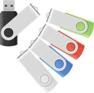 Enfain 5-Pack 128GB USB 3.0 Flash Drives (5 Colors) - High-Speed 90MB/s Read for Office Home & School - Multi-Color Storage Solution