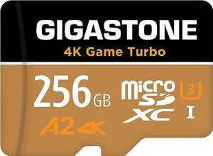 [5-Yrs Free Data Recovery] GIGASTONE 256GB Micro SD Card, 4K Game Turbo MAX, for Nintendo-Switch 1, GoPro, Action Camera, DJI, UHD Video, R/W up to 160/130 MB/s, UHS-I U3 A2 4K C10