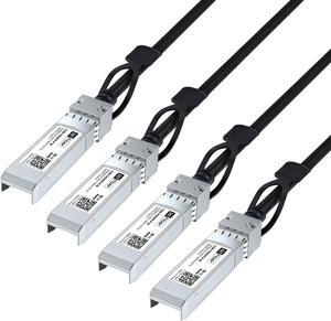 4 Pack SFP+ Cable, 10G SFP+ DAC, 1M(3.3ft), Passive Direct Attach Copper Twinax Cable for Cisco SFP-H10GB-CU1M, Ubiquiti UniFi UC-DAC-SFP+, Meraki, Mikrotik, Intel, Fortinet, Netgear