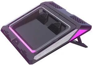 IETS GT300 Double Blower Laptop Cooling Pad for 14-17 Inch Gaming Laptop, Cooler Pad with Dust Filter, Flexible Rubber Ring, Colorful Lights,Adjustable Mount Stand,Third Gear Speed