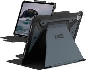 URBAN ARMOR GEAR UAG Designed for iPad Pro 13" Case (7th Gen, 2024, M4) A2926, A2925, A3007 Adjustable Multi-Angle Viewing Stand Auto Sleep/Wake Folio Cover w/Pencil Holder, Metropolis SE Cloud Blue
