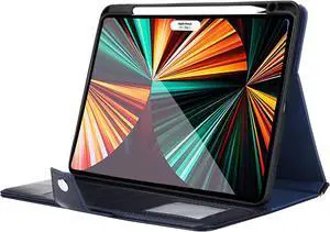 iPad Pro 11 PU Leather Case,iPad Pro 11 Case with Pencil Holder,Money Pocket,Shoulder/Hand Strap,Kickstand,Flip Cover with Auto Sleep/Wake (Black)
