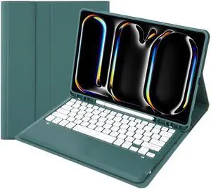 KcoxdCn New iPad Pro 13 Inch 2024 Keyboard Case for iPad Pro 13 Inch Keyboard Case 2024 Model 7th Generation with Pencil Holder Mutil Angles Stand Cover Detachable Wireless Keyboard (Dark Green)