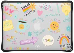 CASETiFY Impact MacBook Air 13-inch (M1/Intel) Case [Enhanced Protective Corner Design/Ventilation Cutouts/Anti-Slip Grip] - Keep Growing - Clear Black
