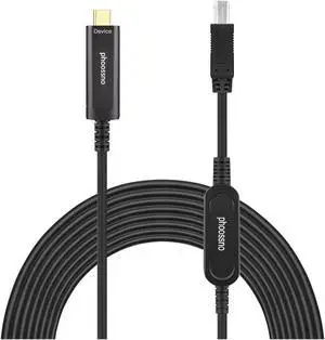 phoossno USB Type C to B Extension Cable Active Optical USB 10Gbps 50ft 15m Backward USB2.0 and USB 1.1 Compatible with Camera Printer, Scanner, Game Controller, Meeting Room/Conference Room