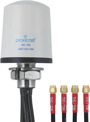 Proxicast 4x4 MIMO 5G Antenna - Vandal Resistant Low Profile Omnidirectional Through-Hole Mount - 12 ft Coax - White - Compatible with Cisco, Cradlepoint, Digi, MoFi & Others (ANT-121-T44-W-12)