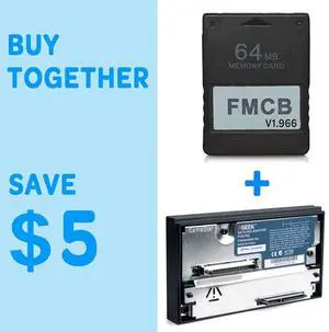 RGEEK SATA HDD Adapter and PS2 FMCB 1.966 PS2 Memory Card 64MB