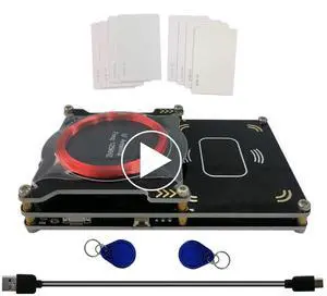 Upgraded 512k Proxmark3 Easy V3.0 RDV4 Memory ID M1 IC Built-in RFID Card Reader Integrated Antenna Decryptor Decoder 10 IC ID Cards HF LF Frequency