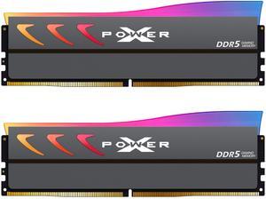 Silicon Power Storm DDR5 32GB (2x16GB) RGB 7200MT/s (PC5-57600) 288-pin CL34 1.4V UDIMM Desktop RAM Computer Memory w/Heatsink Black SP032GXLWU720FDK