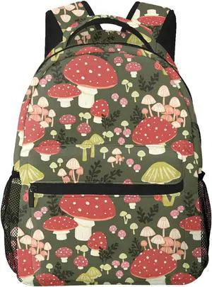 Teery-YY Backpack Mushrooms Pattern Casual Daypacks Bag for Mens Womans Girls Boys Teens, School Laptop Hiking Travel Daypack College Bookbag