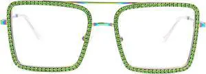 Zeelool Diva Stylish Square Blue Light Blocking Glasses for Women ZJGM635348-04 Green