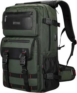 WITZMAN Carry On Travel Backpack for Men Duffle Bags Fit 17 Inch Laptop Airline Approved Laptop Backpack(B685 Army Green)