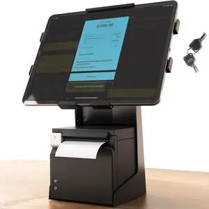 Beelta Tablet POS Stand with Printer Space All Metal Compatible with iPad 9.7-12.9 Inch Key Lock Universal Compatibility Anti Theft BSP101B
