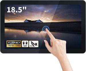 TouchWo 18.5 inch Capacitive Multi-Touch Screen Industrial Monitor, 16:9 Display 1920 x 1080P, Built-in Speakers, VGA, DVI & HD-MI Monitor for PC, POS, Small Business, Restaurant