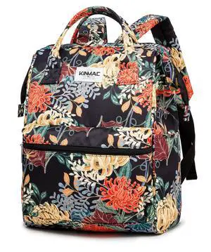 Kinmac Wide Open Style Laptop Backpack for Laptop Up to 15.6 Inch Men Women Travel Outdoor Backpack (Golden Chrysanthemum)