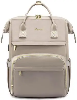 LOVEVOOK 17 inch Laptop Backpack Women, Large Travel Computer Back Pack with USB Charging Port, Anti Theft Backpack for Women Teacher Nurse Work, College Business, Dim Grey