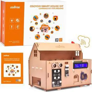 OSOYOO Smart House IoT Starter Kit for Arduino MEGA2560,Learning STEM Electronic Engineering Coding Programming, DIY Home Automation Building Set for Teens Adults