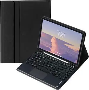 QYiiD Keyboard Case with Touchpad for iPad Pro 11 Inch (M4, 2024), Smart Keyboard Folio Cover with Pencil Holder, Multi-Touch Trackpad, Detachable Keyboard for iPad Pro11 inch (2024), Black