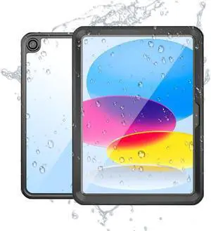 Designed for 2022 iPad 10th 10.9 inch Waterproof Case,[IP68 Waterproof] [Built-in Screen Protector] Full Body Rugged Shockproof Protective Cover with Stand & Lanyard