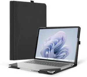 Surface Laptop Studio Case - All-Inclusive Anti-Fall Protective Shell, 14.4 inch PU Leather Inner Bag, Herringbone Dark Grey