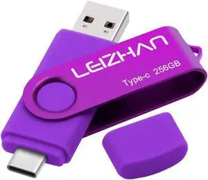 leizhan 256GB USB Flash Drive Type C, USB C Phone Picture Stick 3.0 for Samsung Galaxy S10, Note 10,S9, Note 9, S8, S8 Plus Tipo c Memoria USB Purple