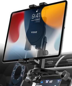 YOOZ CD Tablet Holder Height Adjustable, CD Slot Tablet Mount for Car [Telescopic Arm 4.7"] Vehicle CD Player Tray Cradle for iPad Pro Air Mini, Galaxy Tabs, iPhone, 4-12.9" Tablets & Phones