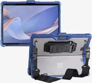 AOAO for Microsoft Surface Pro 11/10/9 Case with Shoulder Strap, Hand Strap, Stylus Pen Holder, Rugged, Shock-Absorbing and Drop-Resistant-Blue