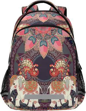 ALAZA Exotic Elephants Backpacks Travel Laptop Daypack School Book Bag for Men Women Teens Kids