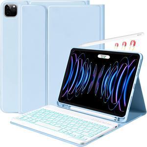 besky Keyboard Case for iPad Pro 11 inch (4th, 3th Generation) & Air Series Products (Air 6th, 5th, 4th Generation), with Wireless Detachable Backlit Keyboard and Case - Pencil Holder