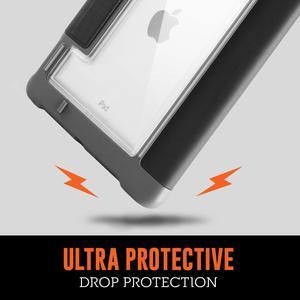 STM Dux Plus Duo Ultra-Protective Case for Apple iPad 9th/8th/7th Gen - Polycarbonate & Rubber Bracket, Clear Back, Water-Resistant, Magnetic Closure, Auto Wake/Sleep, Apple Pencil Holder - Black