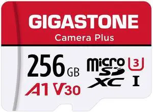 Gigastone 256GB Camera Plus Series Memory Card, Read Speed up to 100MB/s. Ideal for Full HD Video Gopro Drone Android Camera, A1 Micro SDXC Card with Mini Case and SD Adapter.