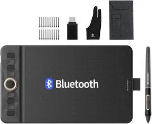 Bluetooth Drawing Tablet GAOMON WH851 8 x 5 inches Graphics Tablet, Digital Art Tablet Supports 16384 Levels, Intuitive Dial with 8 Shortcut Keys, Type-C Port, Work with Windows & Android & Mac