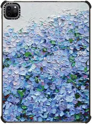 CASETiFY Impact Case for iPad Pro 11" (3rd/4th Gen) - Nantucket Blue Hydrangeas by Ann Marie Coolick - Clear Black