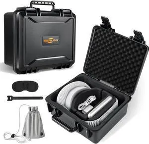 sarlar Hard Carrying Case Compatible with Apple Vision Pro Portable Protection, Waterproof Case Storage Battery, Charger, Cable Accessories, Included Battery Bag, Velcro Straps and Lens Cover